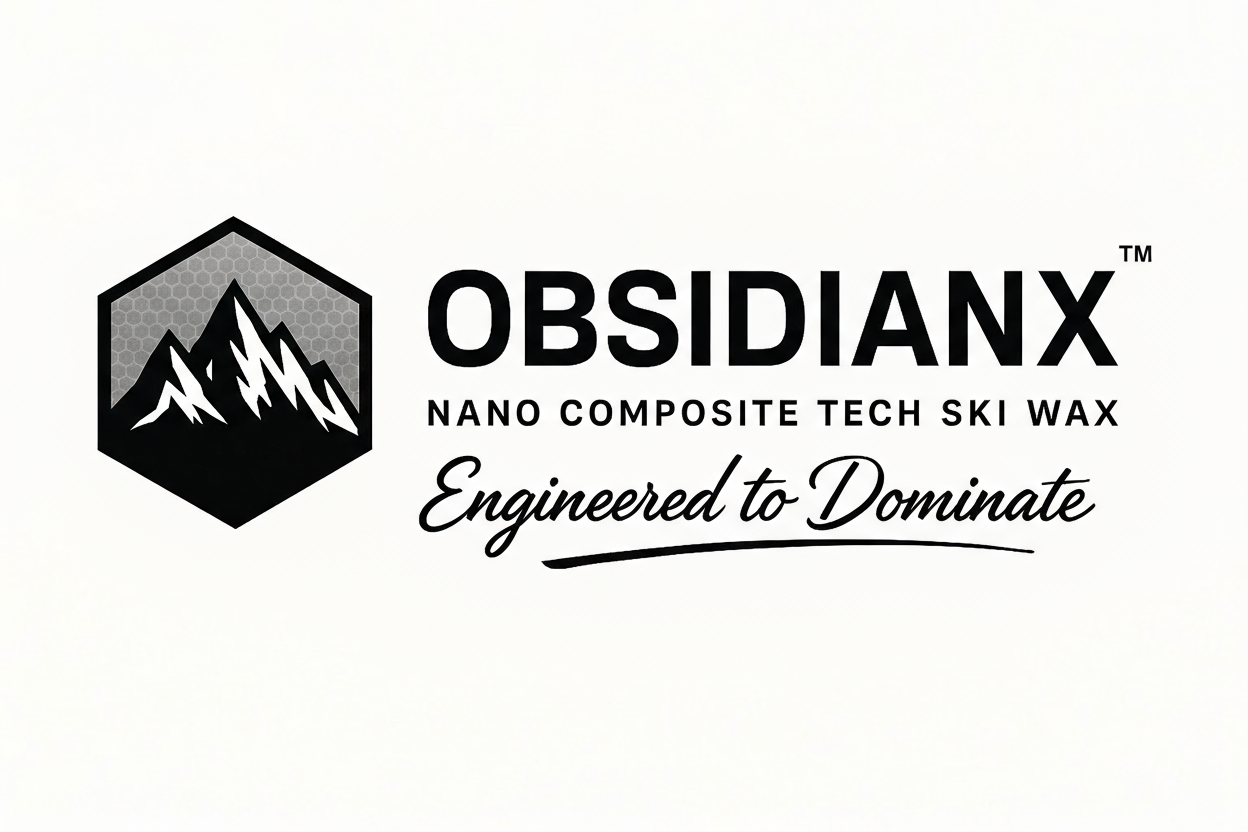 ObsidianX graphene-enhanced ski wax logo - engineered for cold weather racing performance