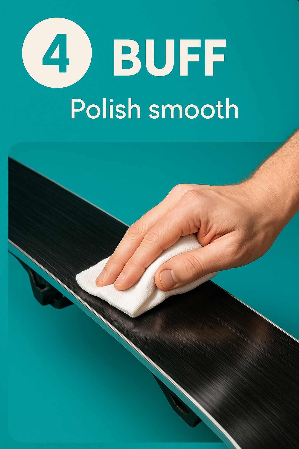 Buffing skis to finish