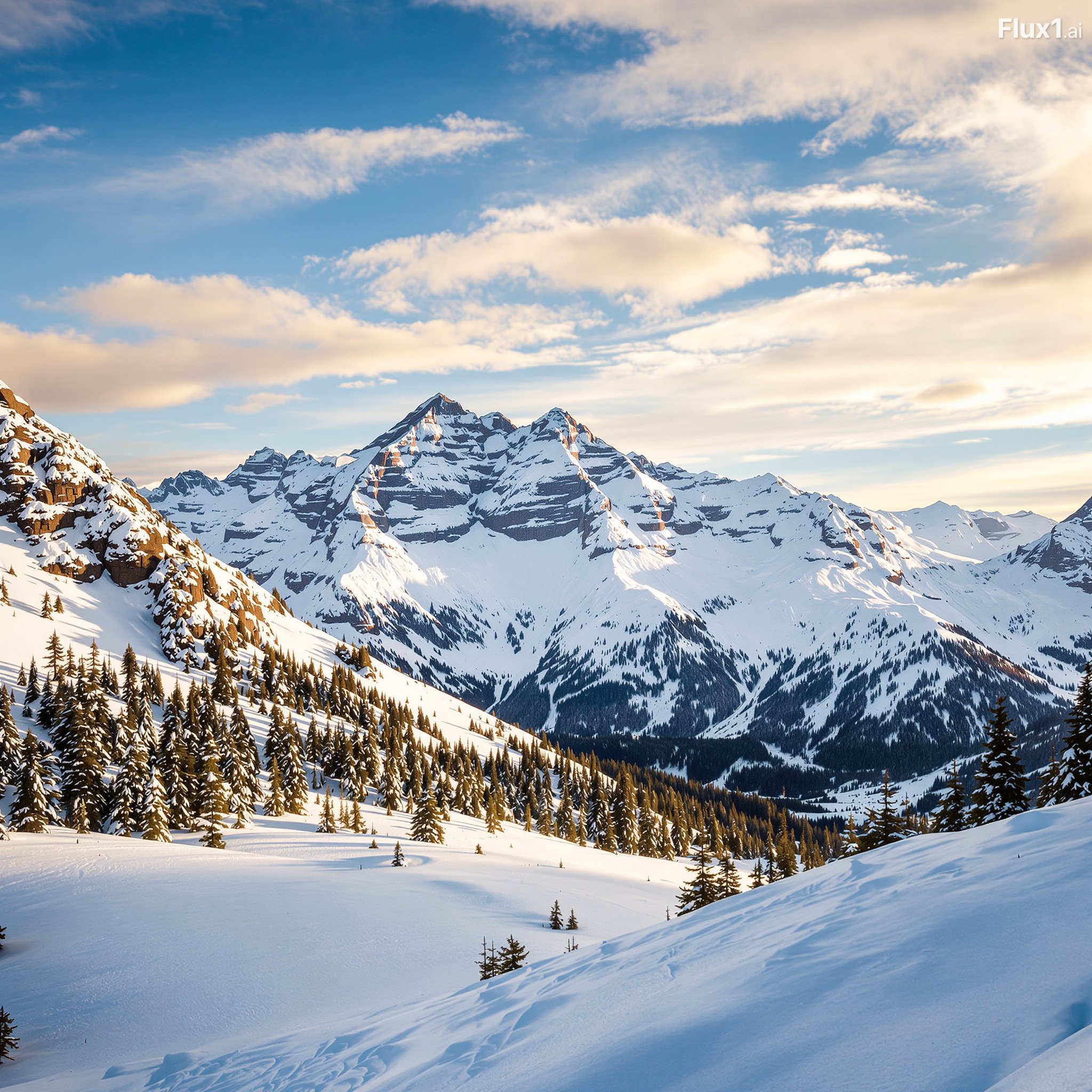 Skier carving down mountain